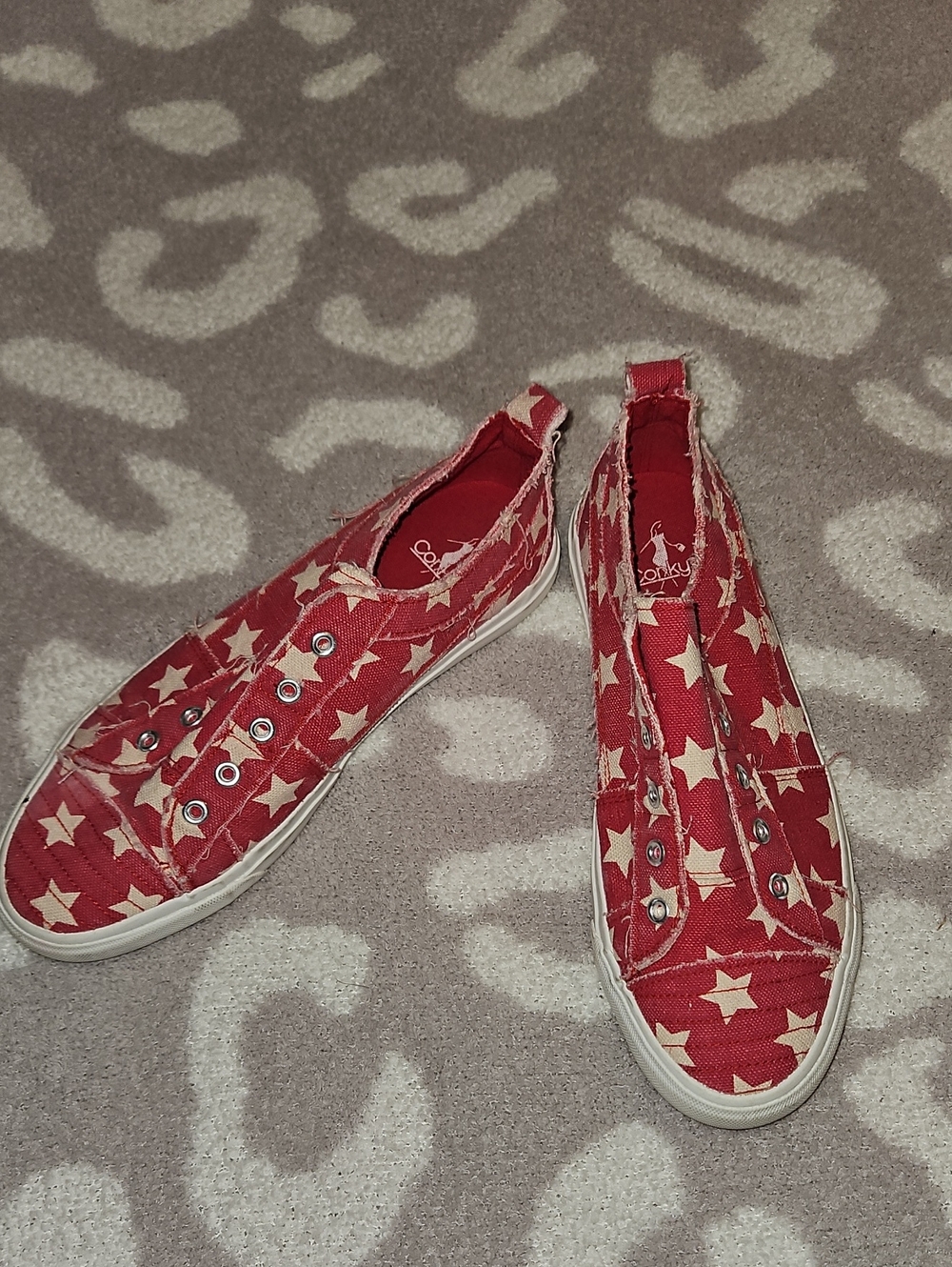 Corkys Red Star Print Slip-On Sneakers